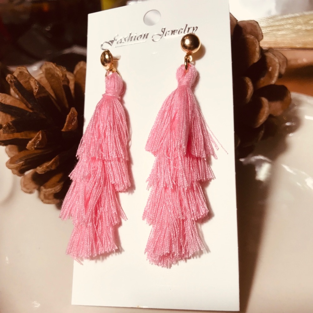 Pink beautiful Fashion Earrings fringe